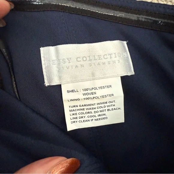 Dessy Collection 3066 Strapless Crepe Jumpsuit Navy Blue 0 - Picture 4 of 6